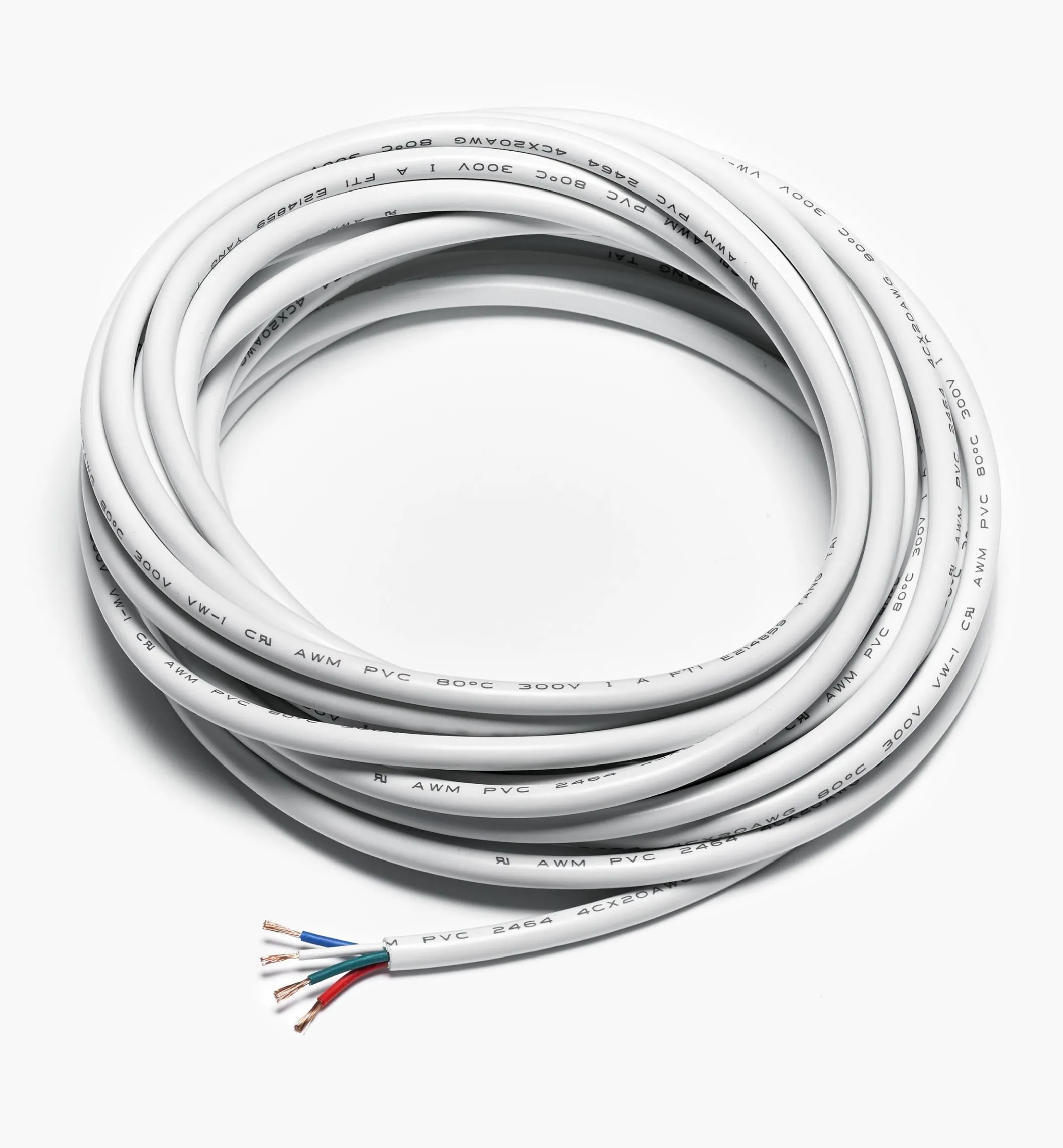 20 Ga. Four-Conductor In-Wall Wire For Color-Controlled (RGB) LED Lighting (12V)