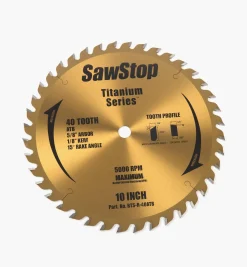 10" Titanium-Coated Saw Blades For SawStop Saws