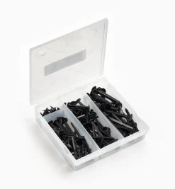Black Steel Diamond-Head Forged Nails From Clouterie Rivierre, 140 Assorted Pieces
