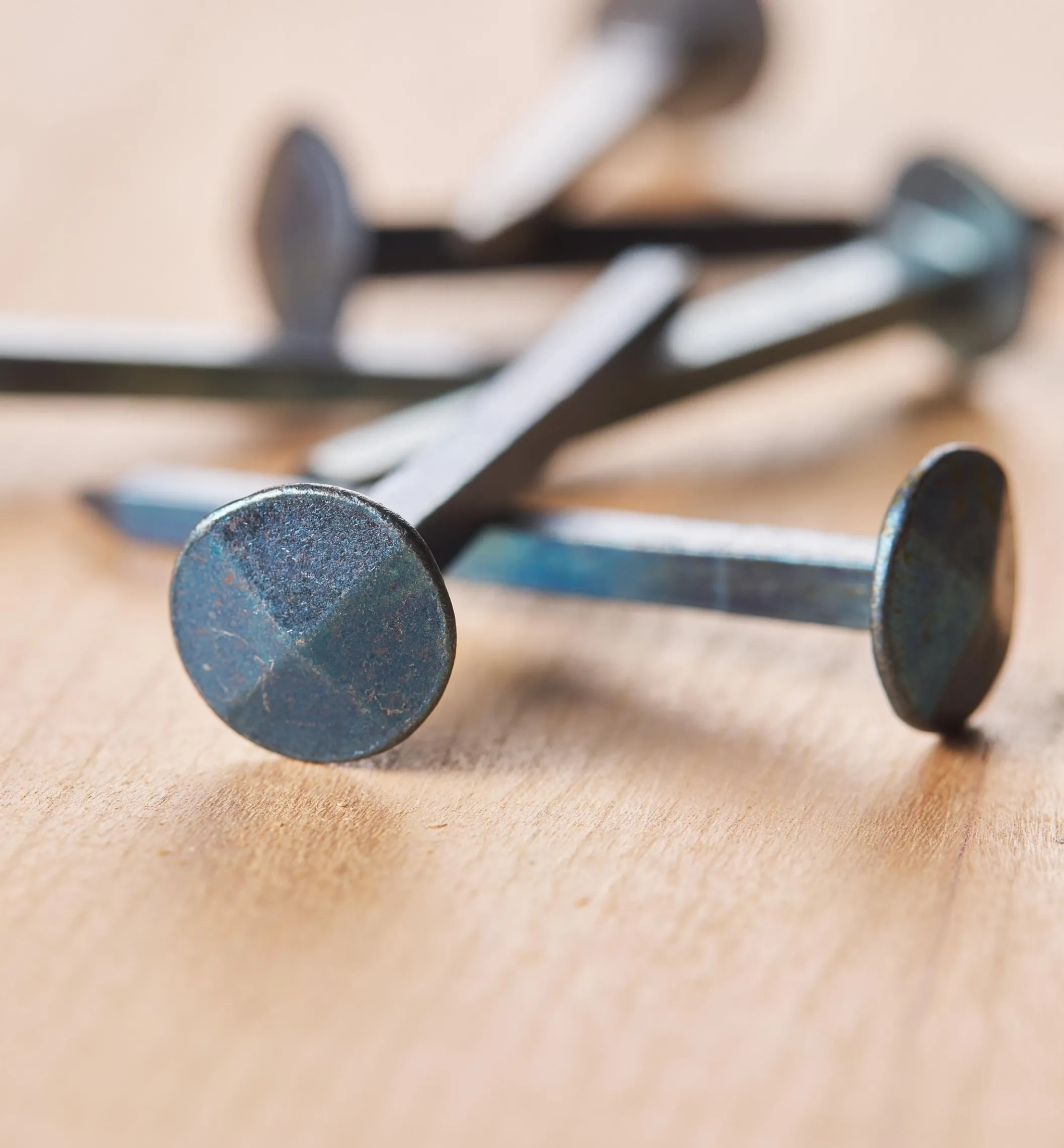 Blued Steel Diamond-Head Forged Nails From Clouterie Rivierre