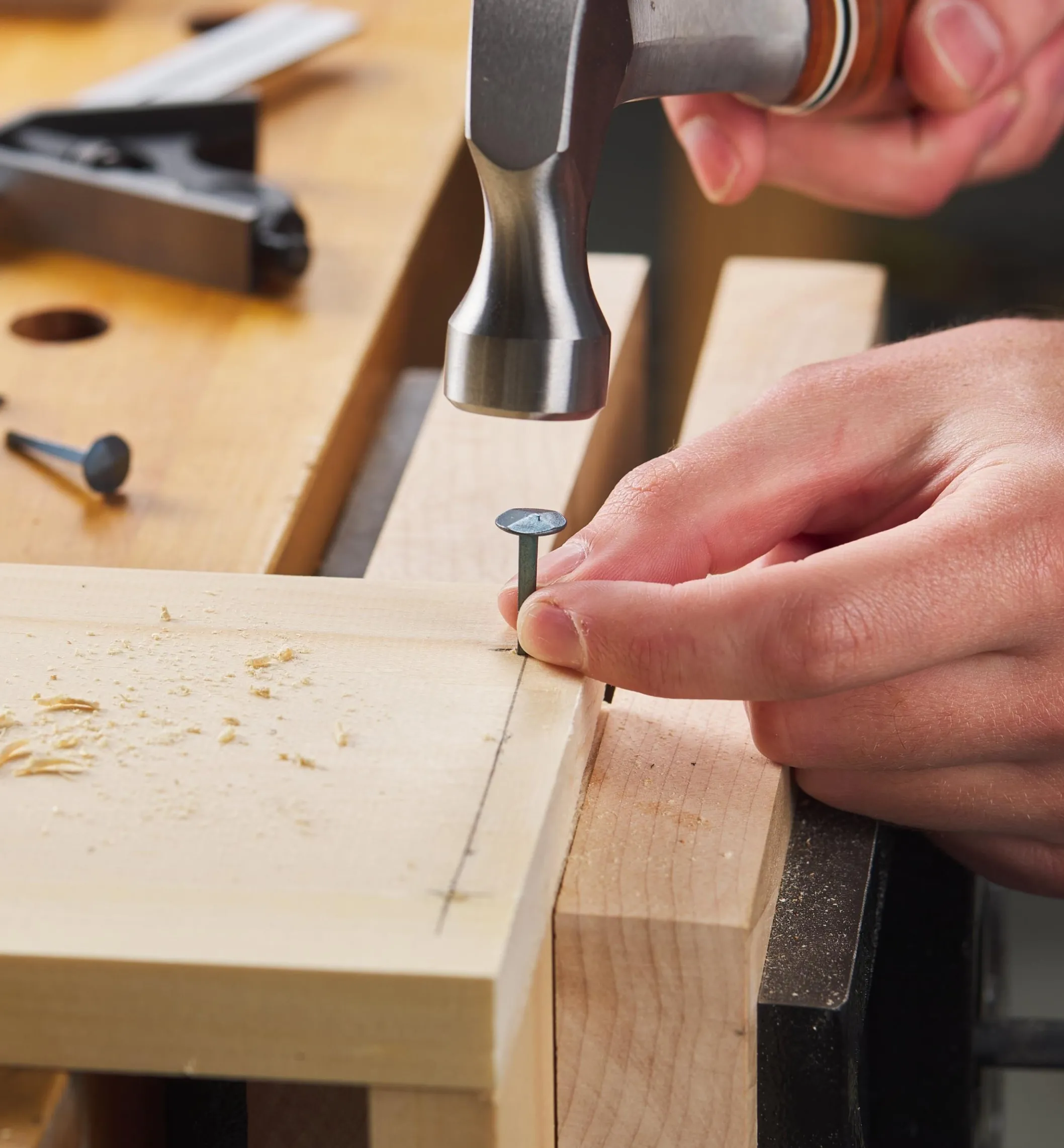 Blued Steel Diamond-Head Forged Nails From Clouterie Rivierre