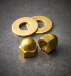 Brass Cap Nuts And Washers For Cast-Iron Legs