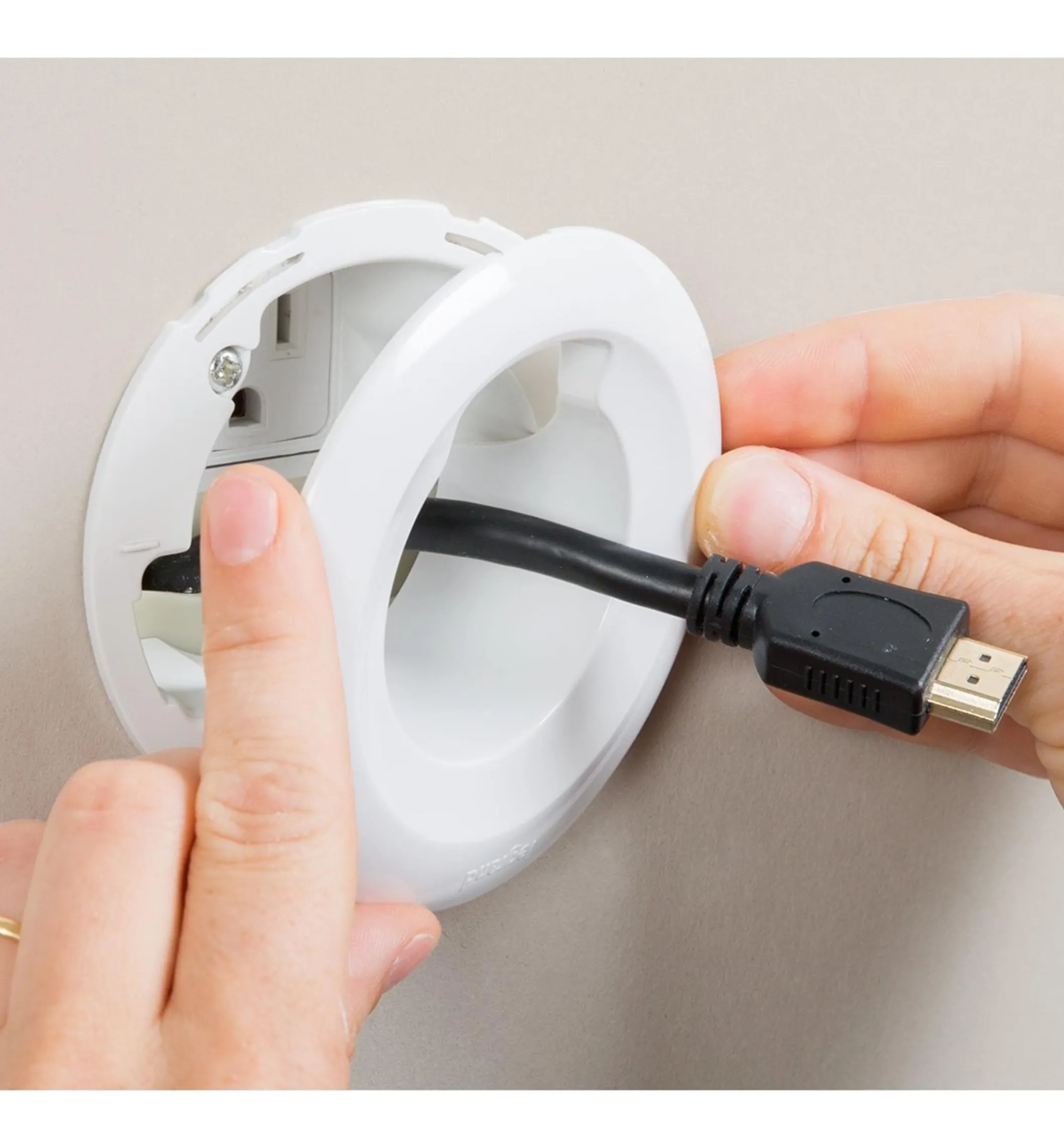 Cable Grommet Kit For Wall-Mounted Electronics