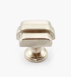 Cast Modern Satin Nickel Square Knob