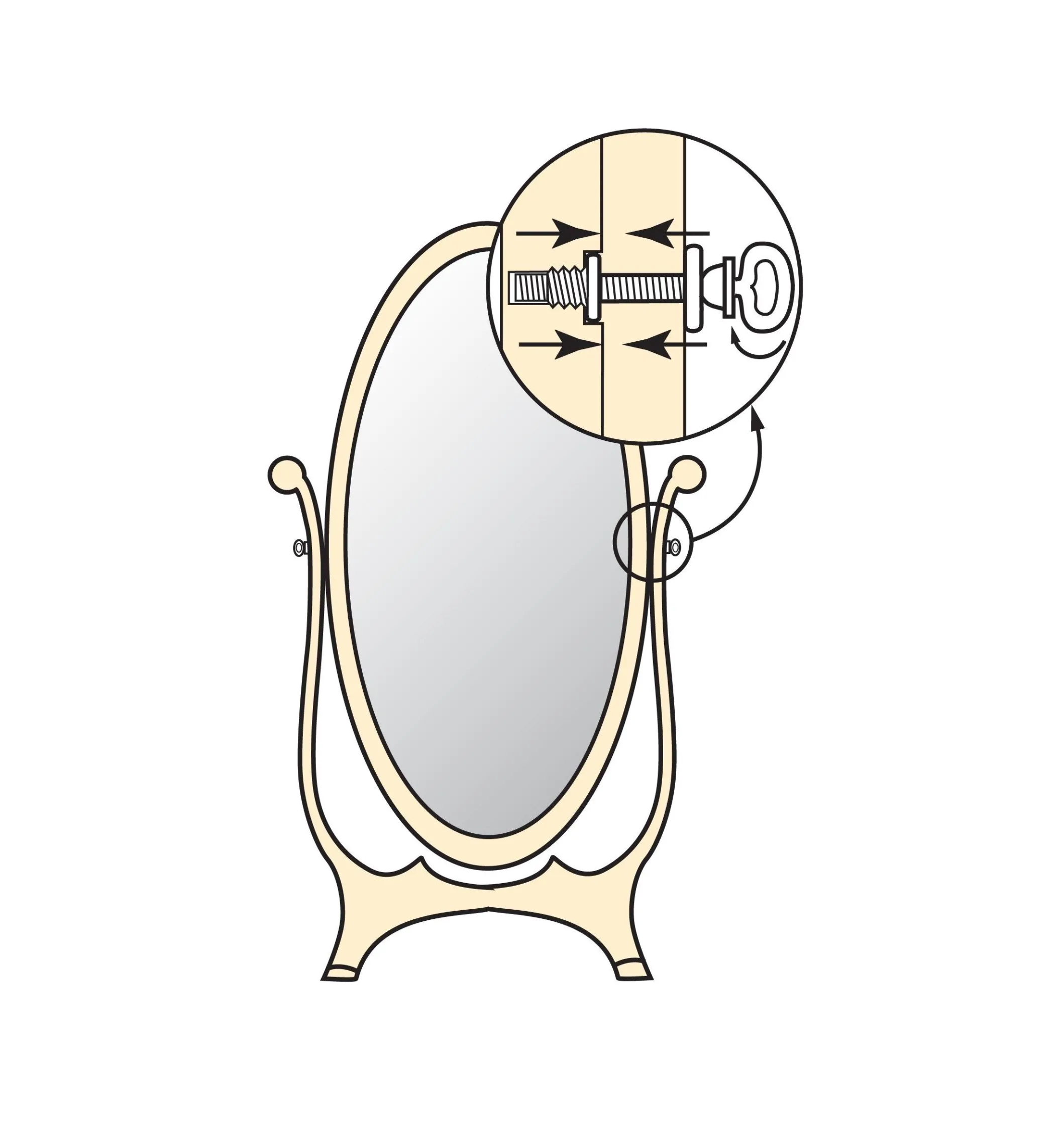 Cheval Mirror Fittings