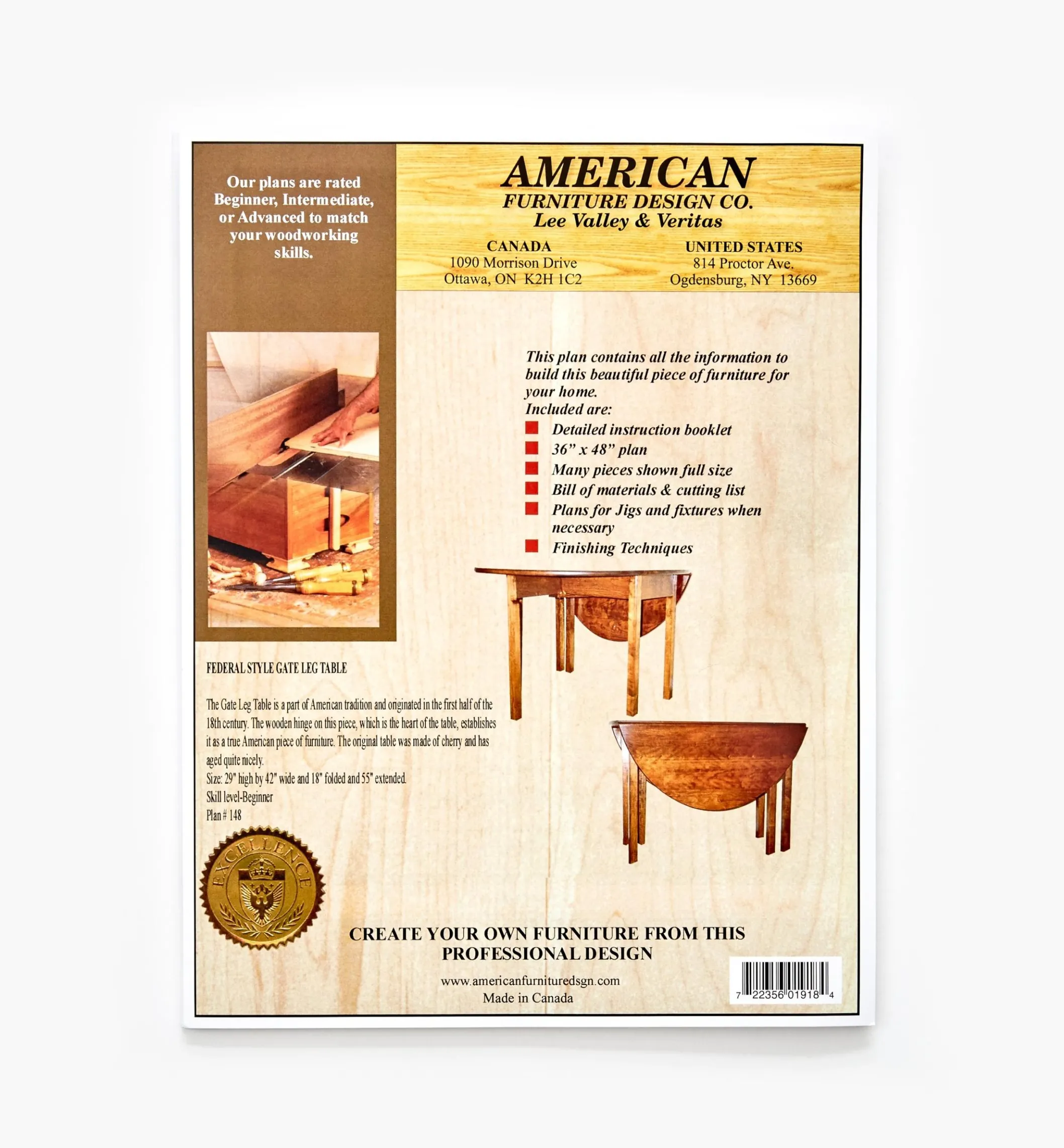 Federal-Style Gateleg Table Plan