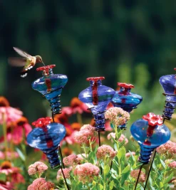 Glass Flower Hummingbird Feeder