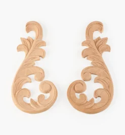 Hand-Carved Matched Wooden Scrolls