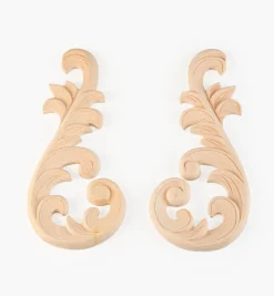 Hand-Carved Matched Wooden Scrolls