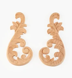 Hand-Carved Matched Wooden Scrolls