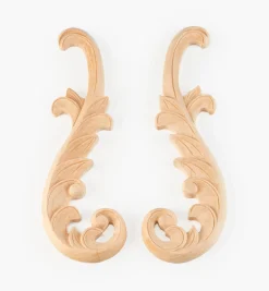 Hand-Carved Matched Wooden Scrolls