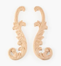 Hand-Carved Matched Wooden Scrolls