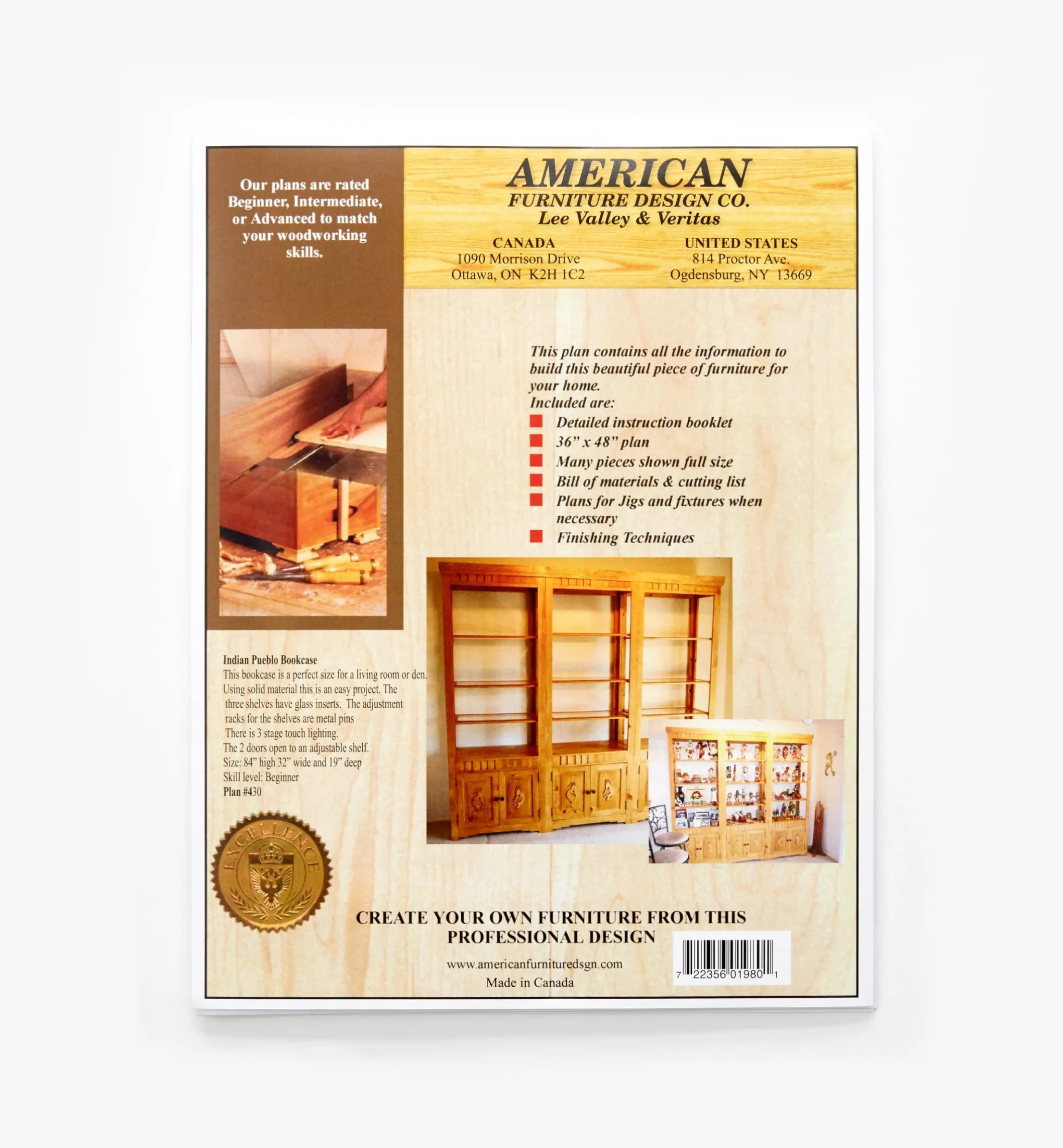 Indian Pueblo Bookcase Plan