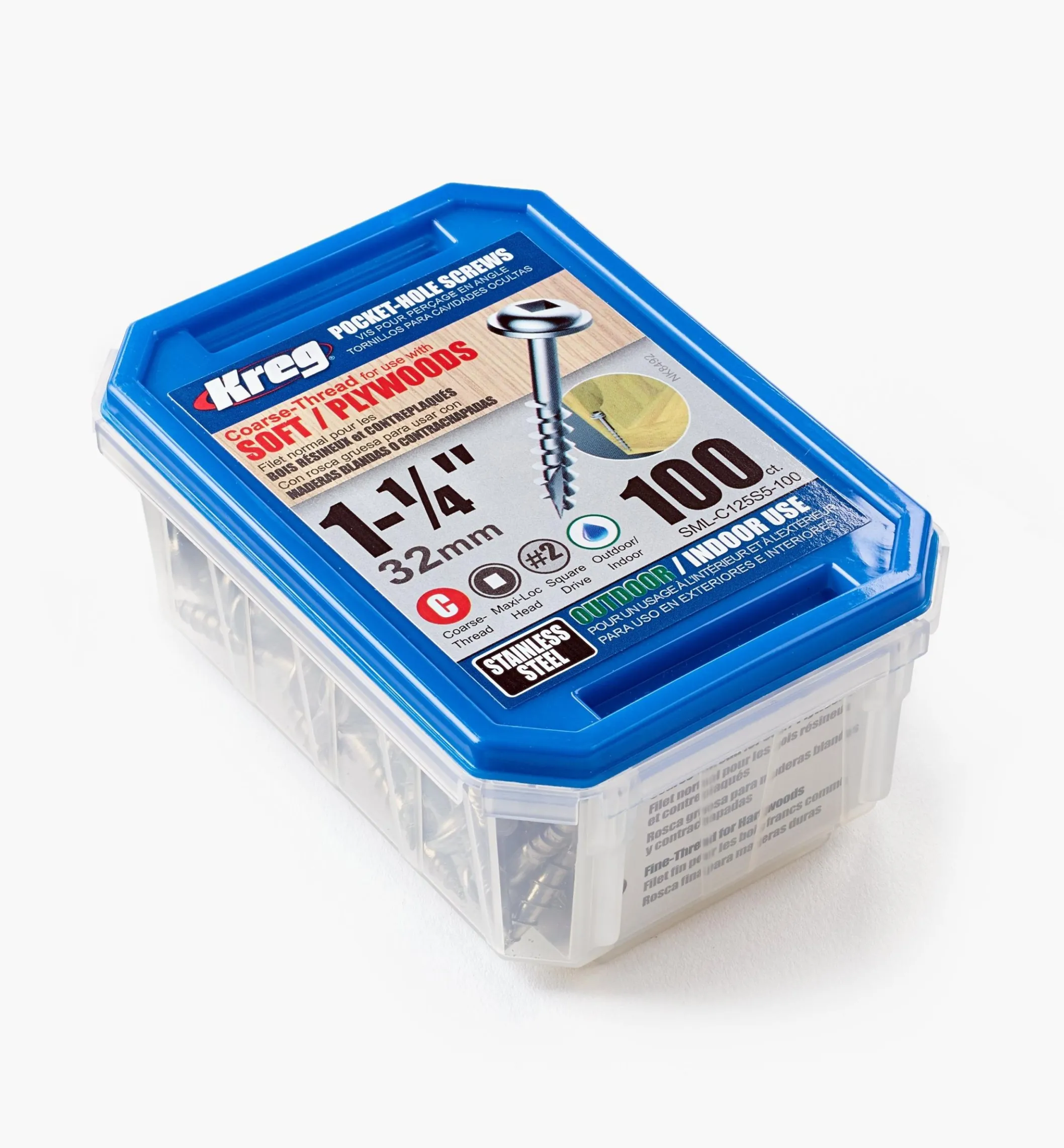 Kreg Stainless-Steel Exterior Pocket-Hole Screws