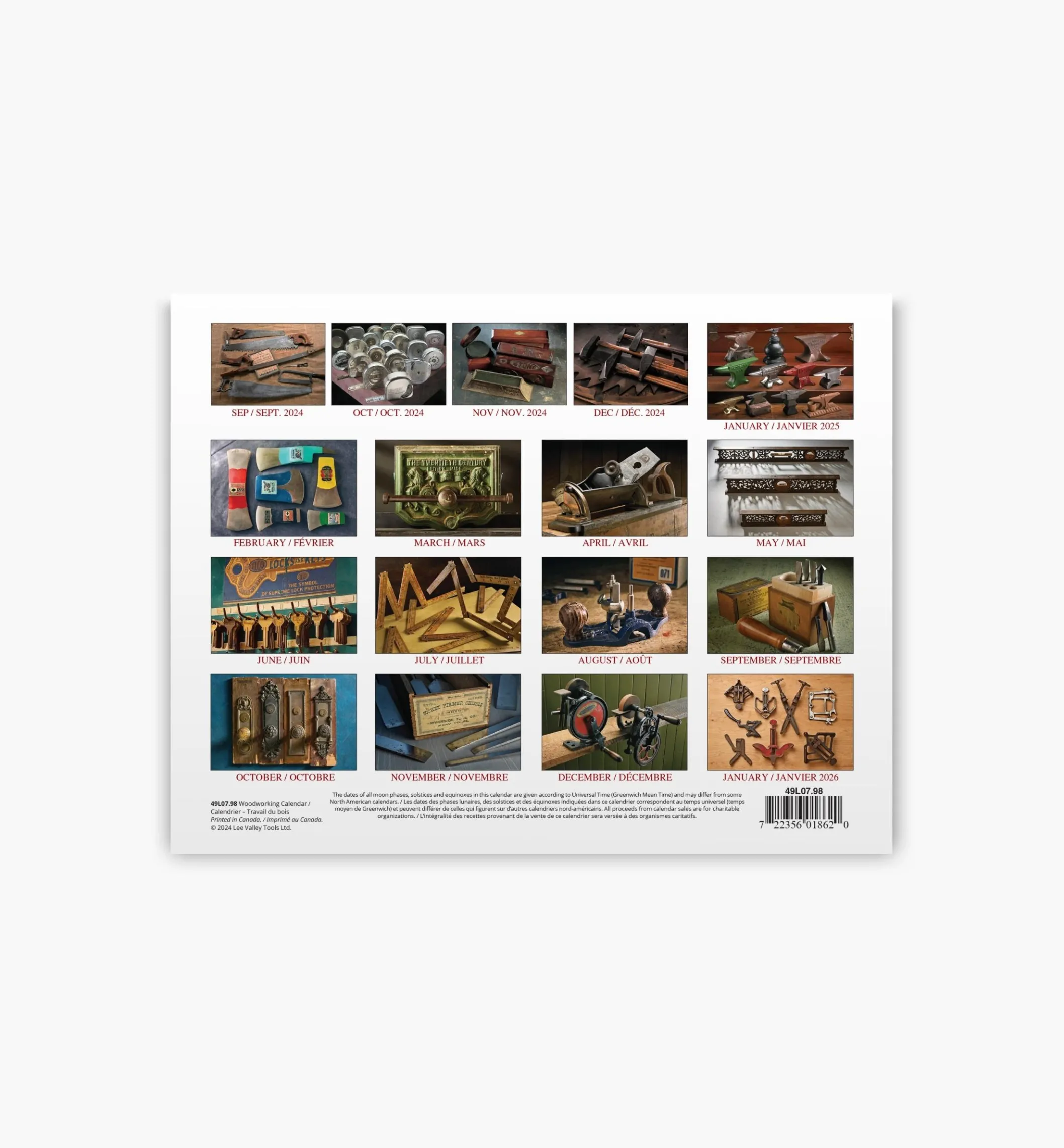 Lee Valley 16-Month Woodworking Calendar