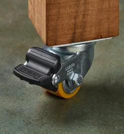 Low-Profile Polyurethane Caster With Brake