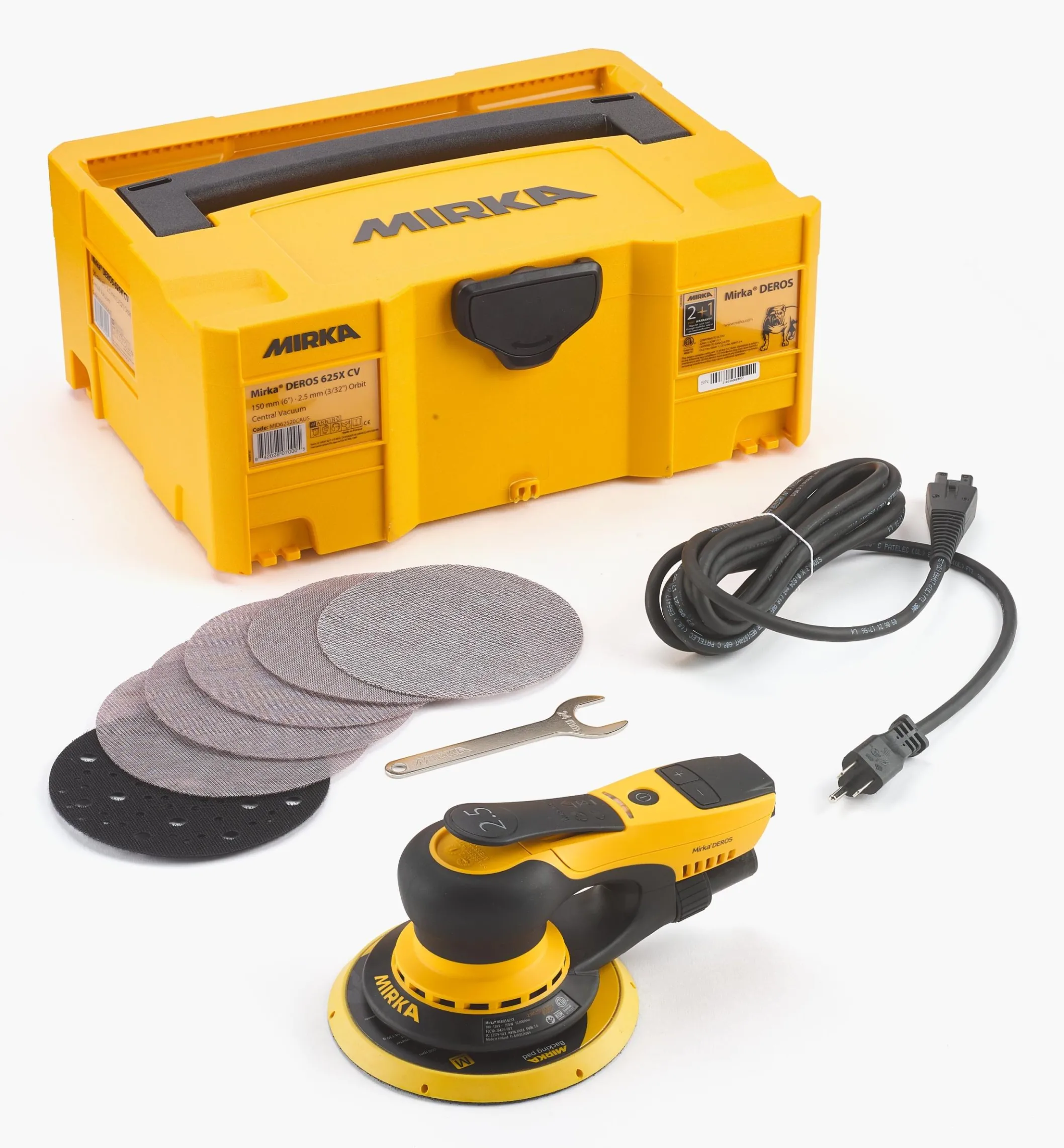 Mirka DEROS 6" Random-Orbit Electric Sander, 2.5mm Orbit, With Systainer Case