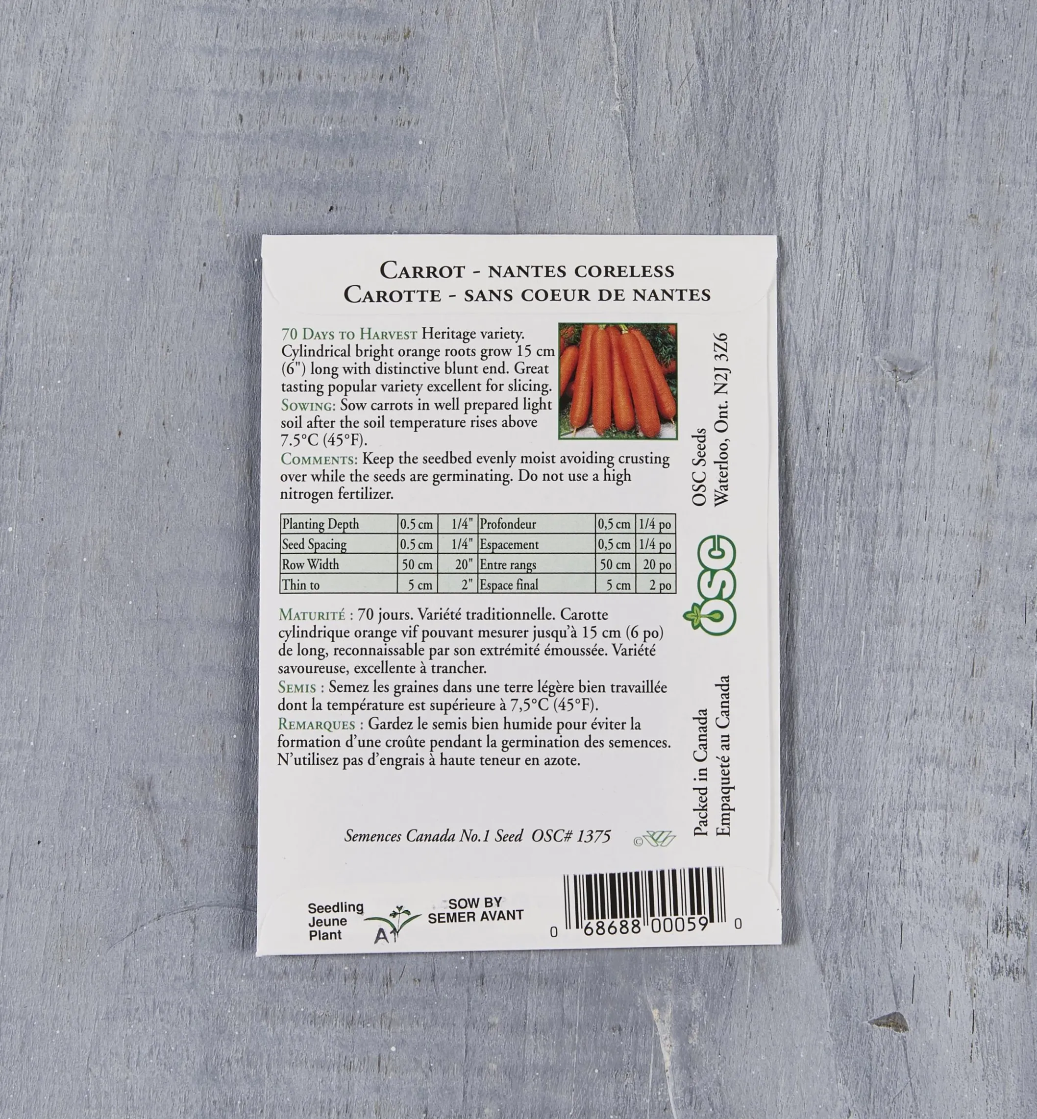 OSC Carrot Seed Packets