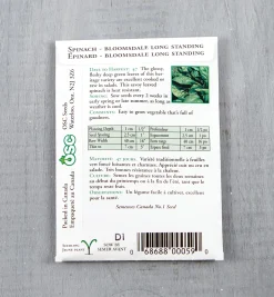 OSC Spinach Seed Packet