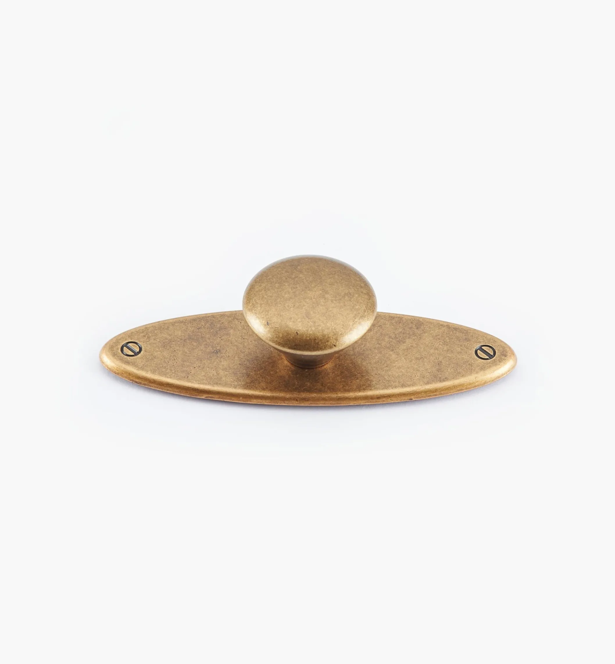Oval Plate Knob With Escutcheon