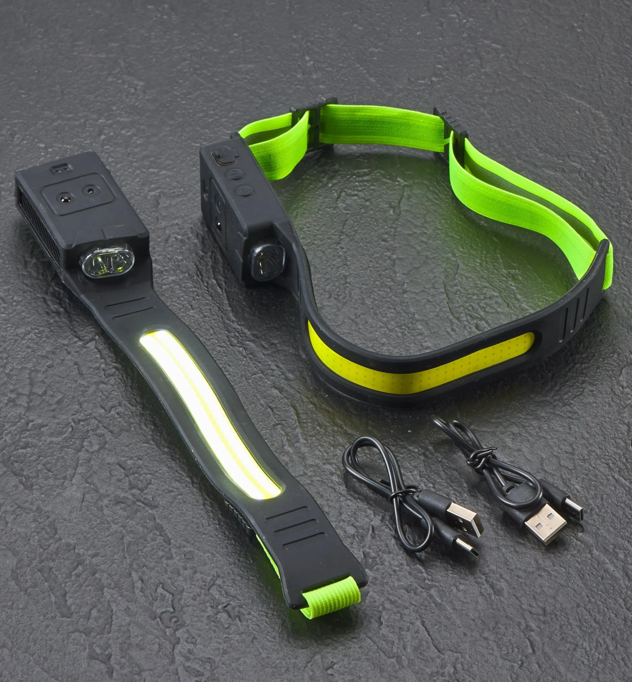 Pair Of Rechargeable COB Headlamps