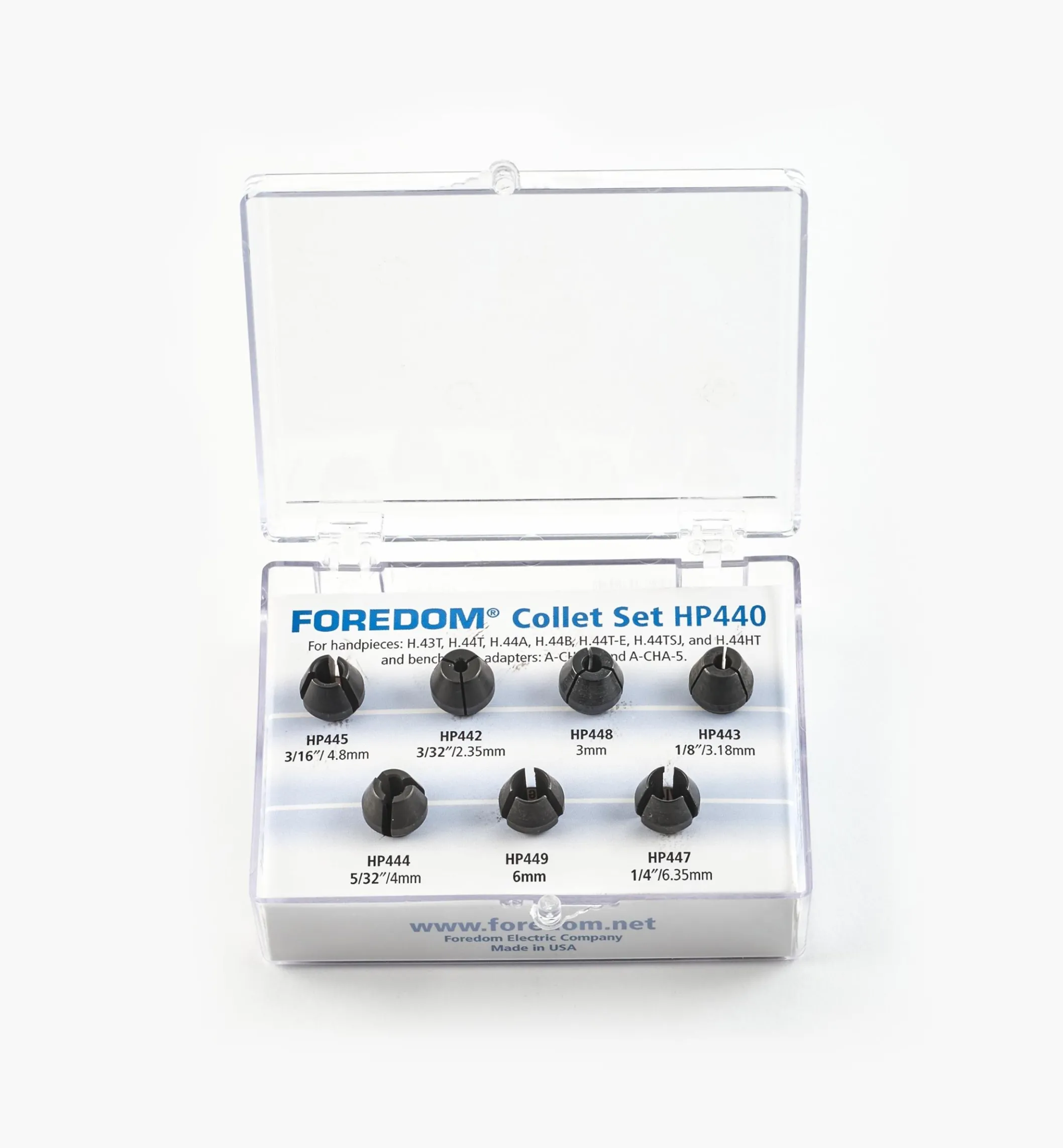 7-Pc. Collet Set For Foredom #44T Handpiece