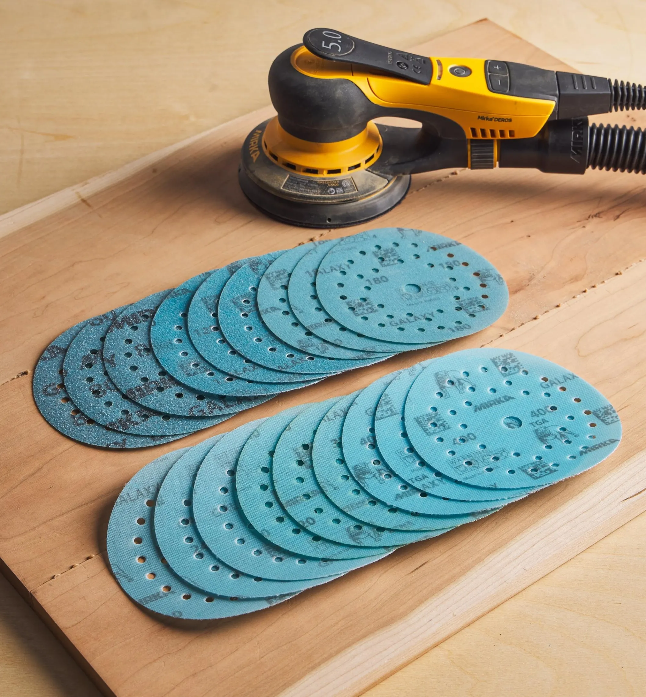 18-Pc. Sample Pack Of Mirka 5" Galaxy Multifit Grip Discs