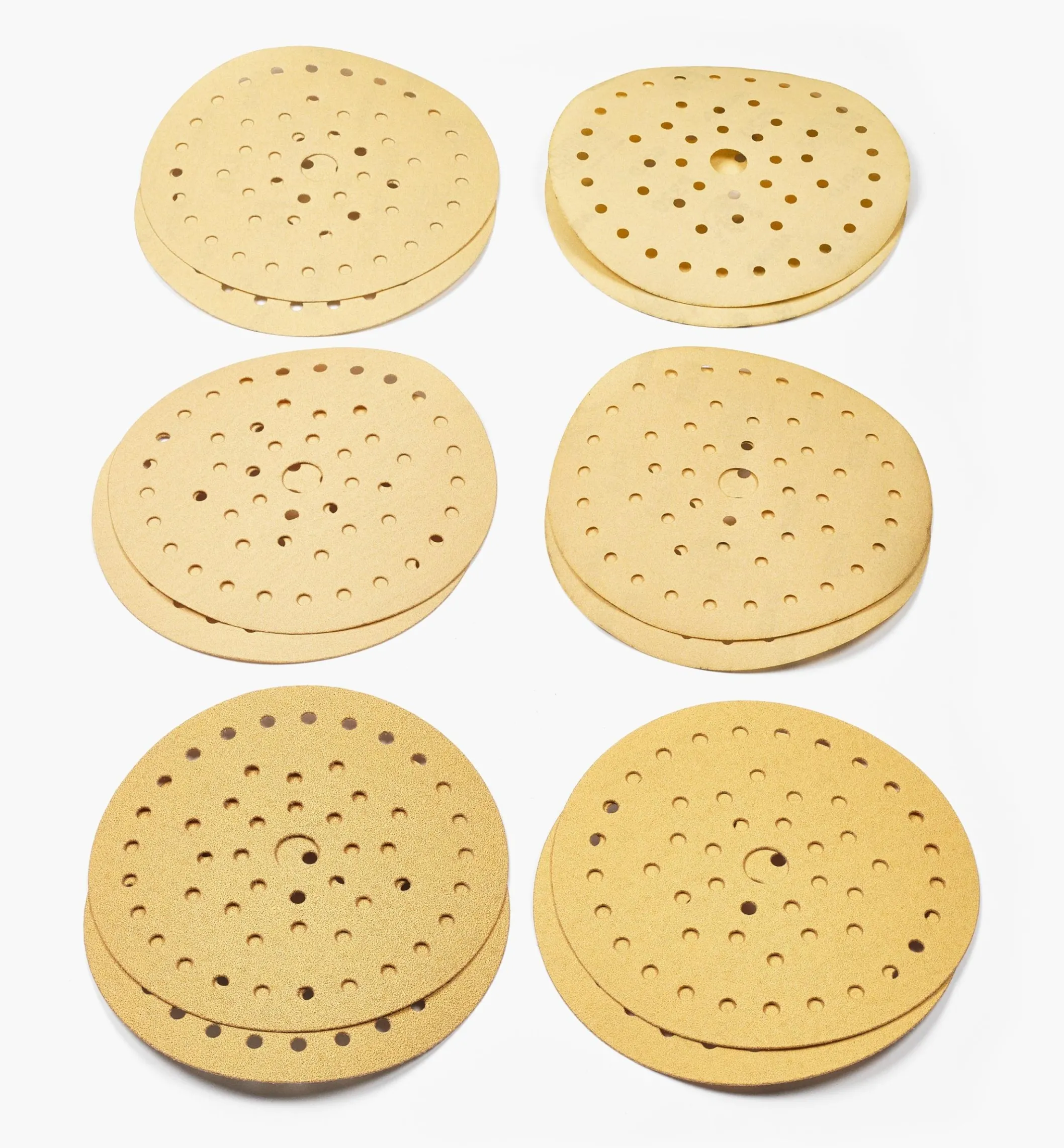 12-Pc. Sample Pack Of Mirka 6" 50-Hole Gold Multifit Grip Discs