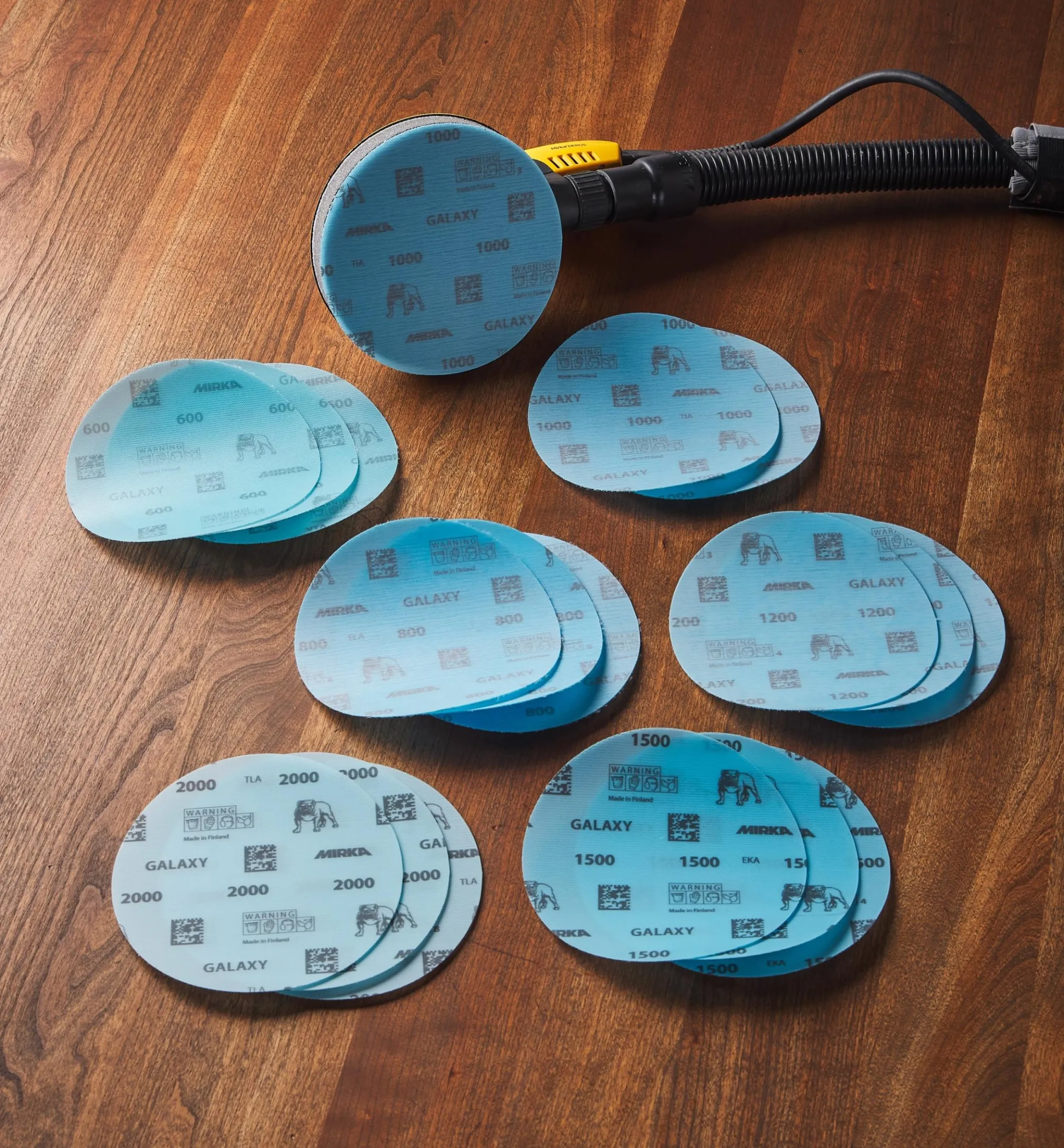18-Pc. Sample Pack Of Mirka Fine 6" Galaxy Grip Discs