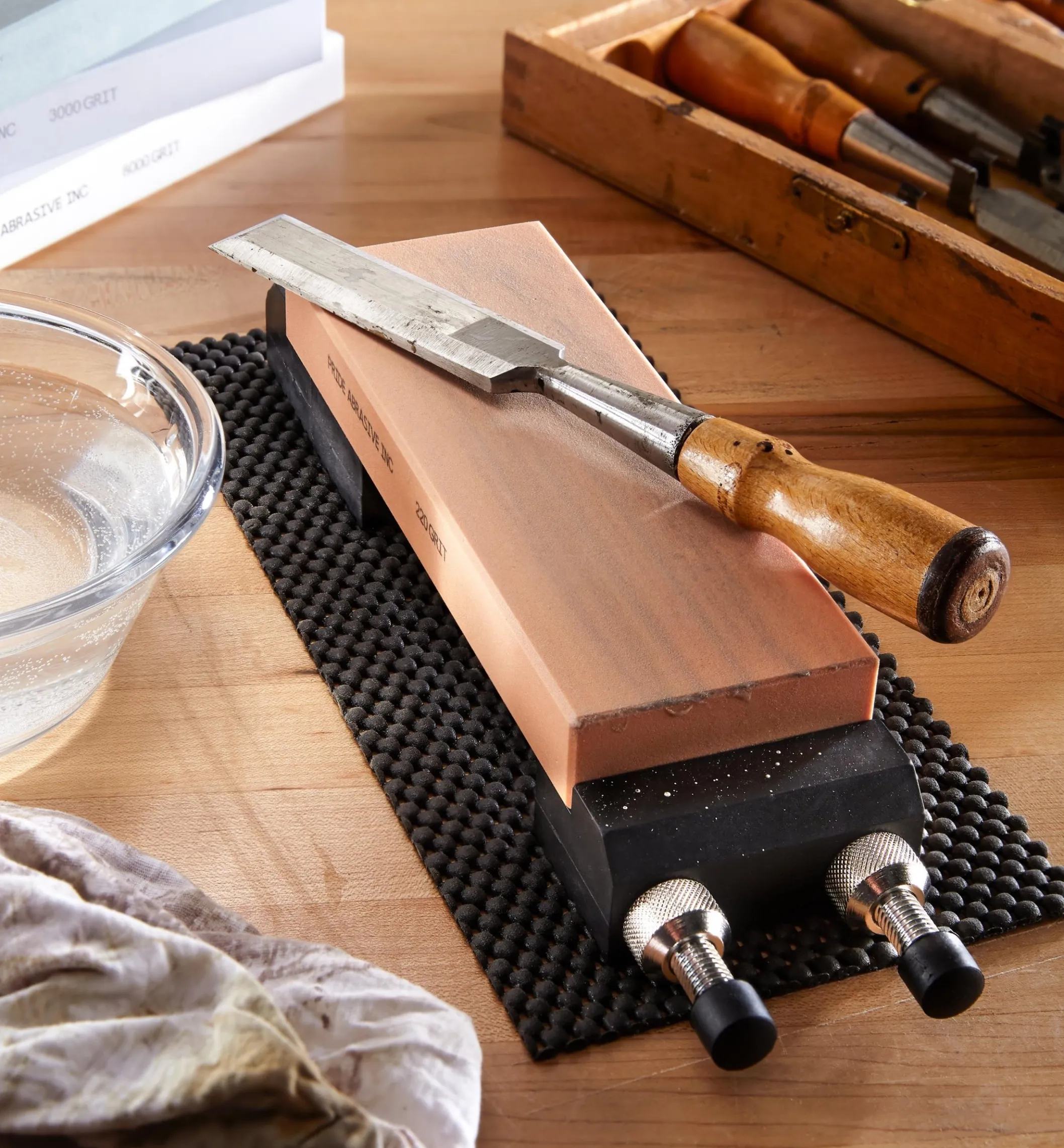 Pride Abrasive Ceramic Water Stones With Wooden Box