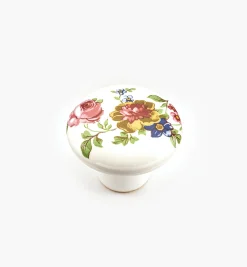 Red/Blue Floral Ceramic Knobs