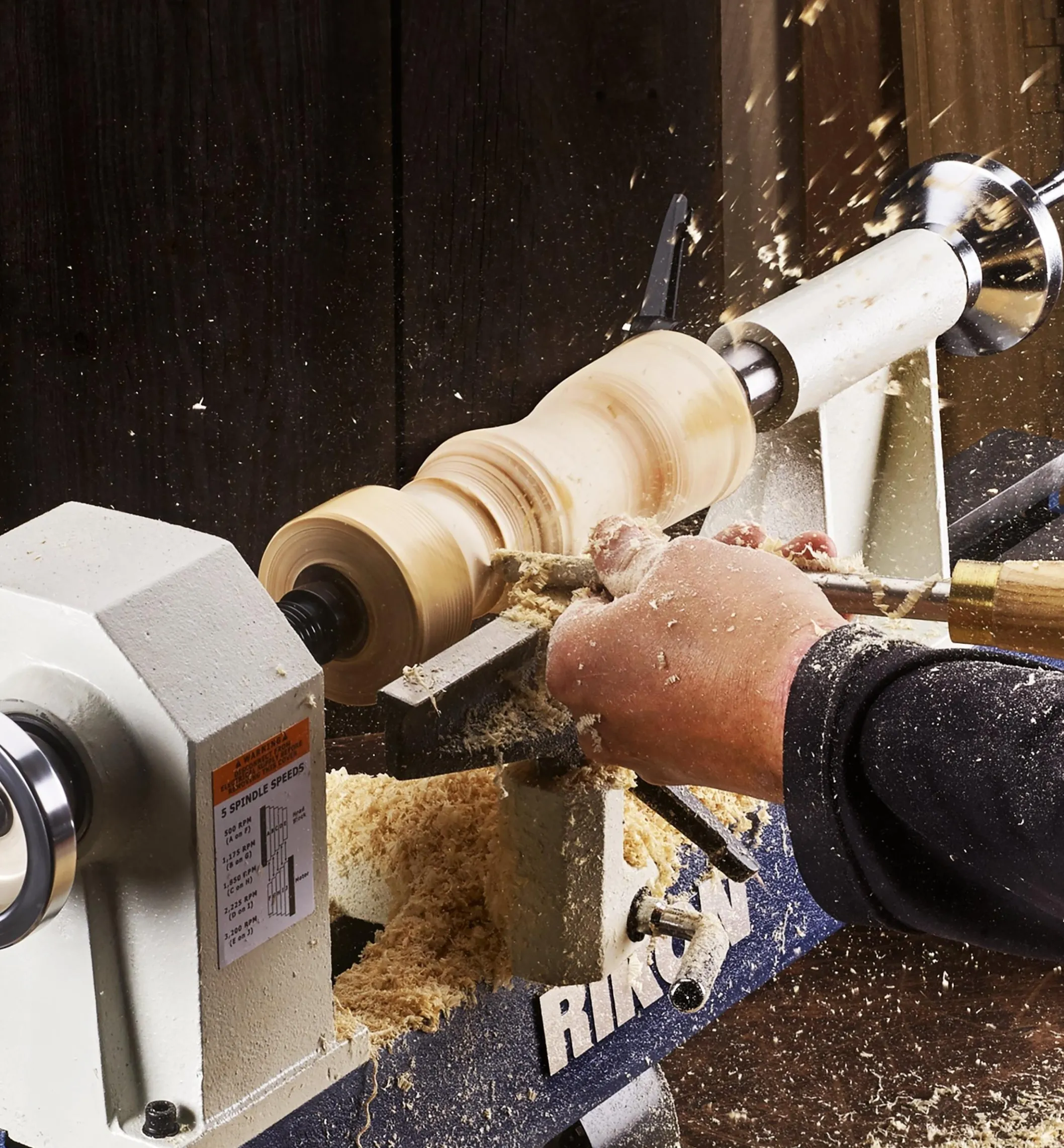 Rikon 1/2 Hp Mini Lathe & Set Of 3 Carbide-Tipped Turning Tools