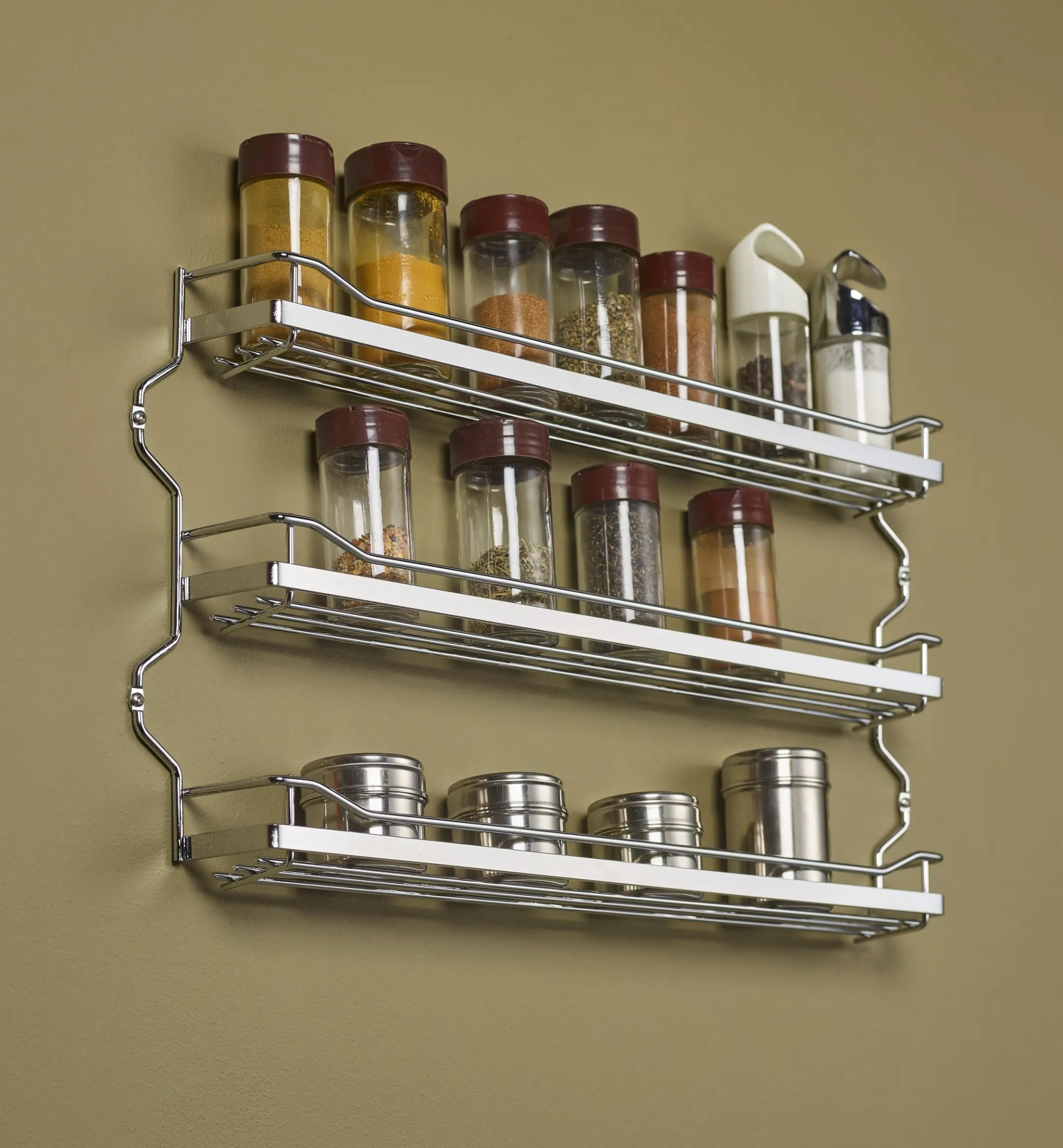 Three-Shelf Screw-Mount Spice Rack