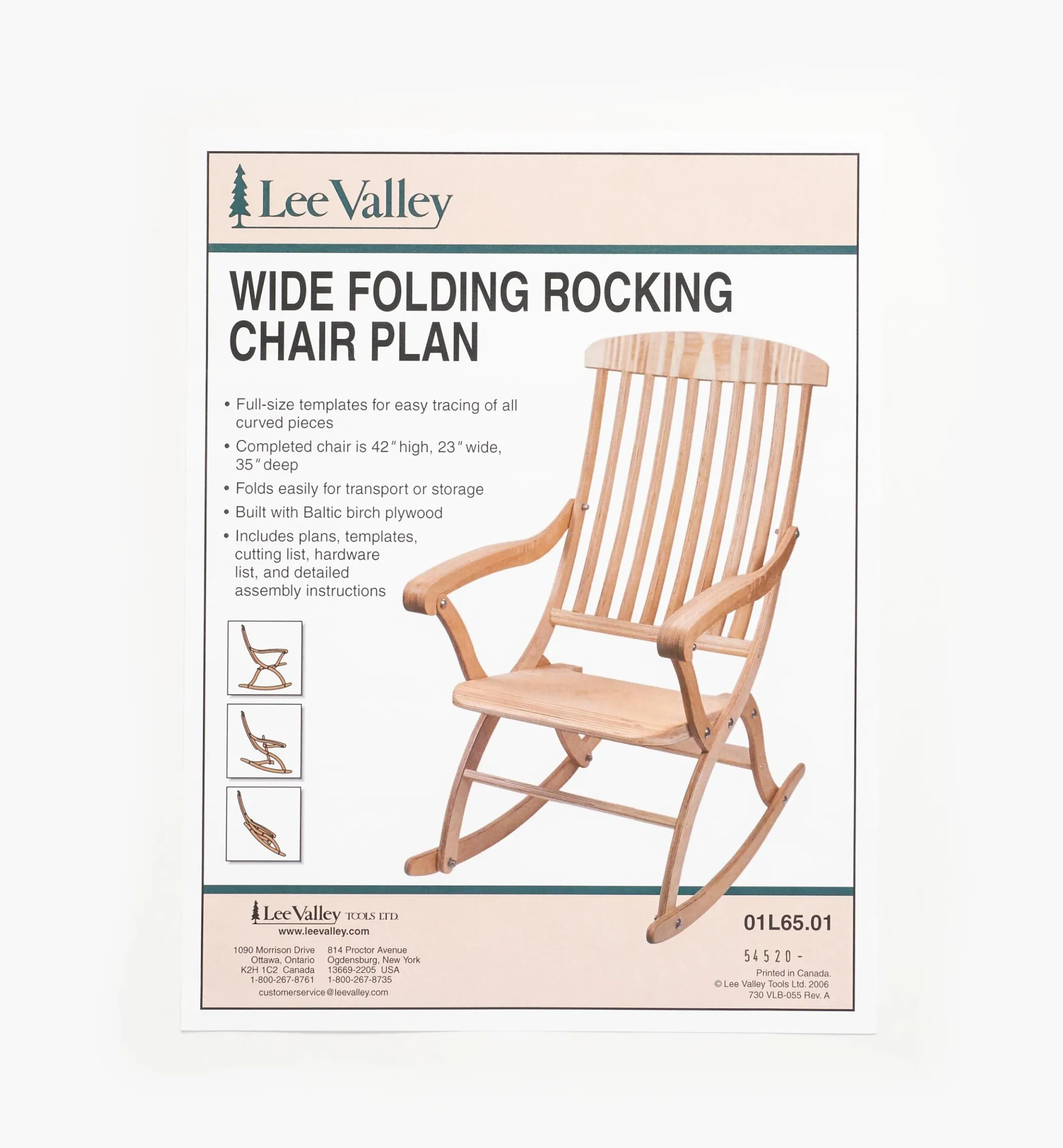 Wide Folding Rocking Chair Plan